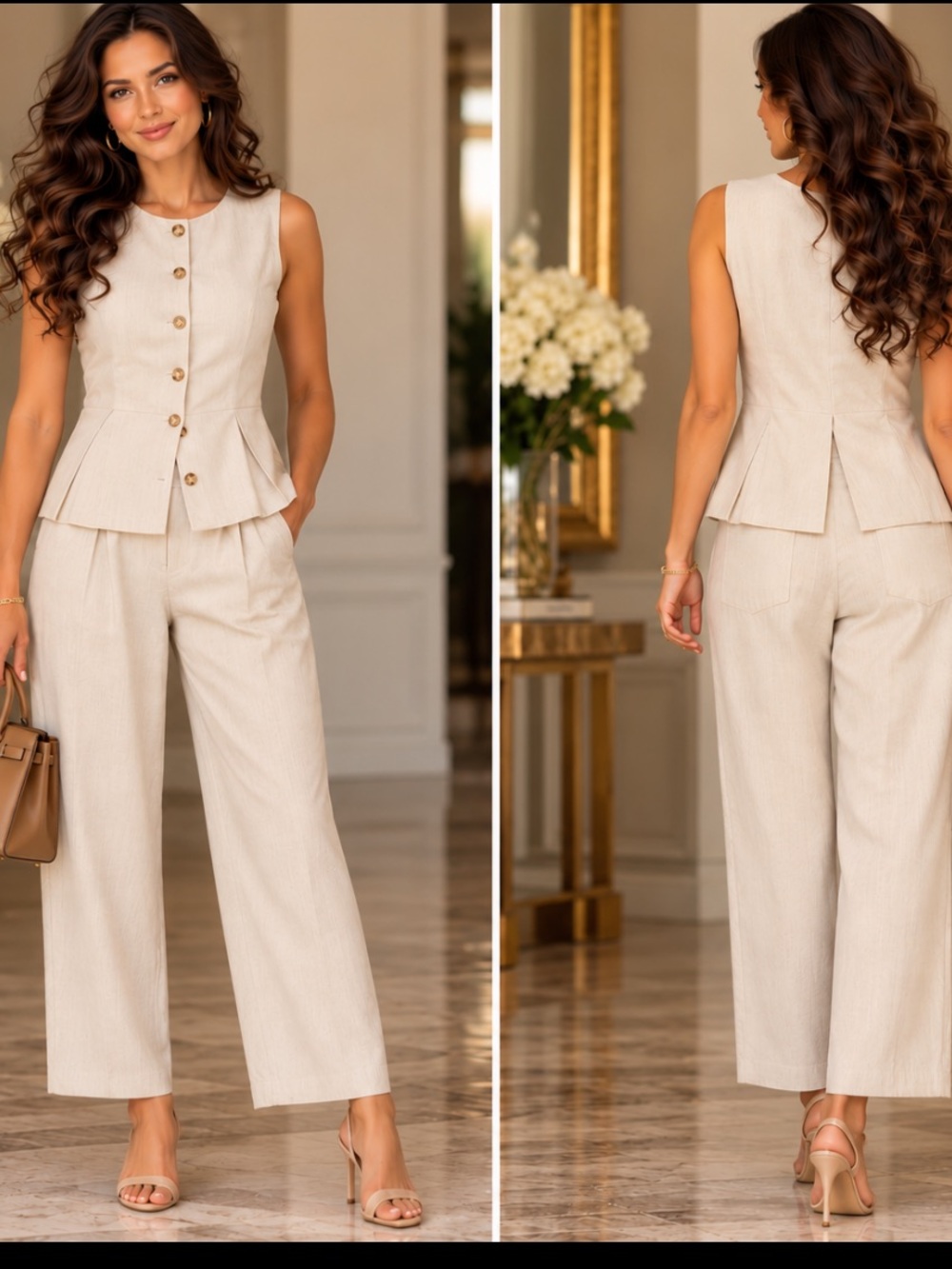 New Women's Cream West and Wide Leg Pants
Size L - Picture 1 of 1